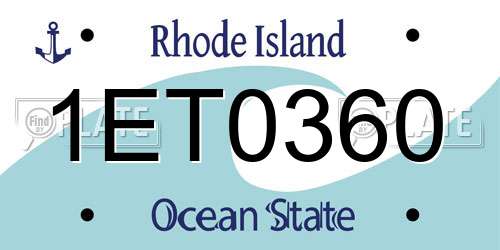1ET0360 Rhode Island License Plate