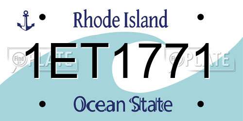 1ET1771 Rhode Island License Plate