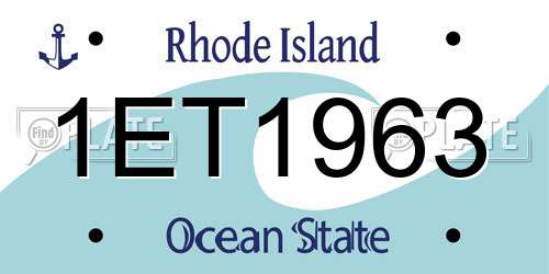 1ET1963 Rhode Island License Plate