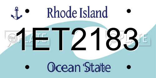 1ET2183 Rhode Island License Plate