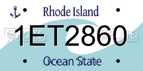 1ET2860 Rhode Island License Plate