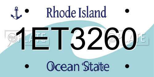 1ET3260 Rhode Island License Plate