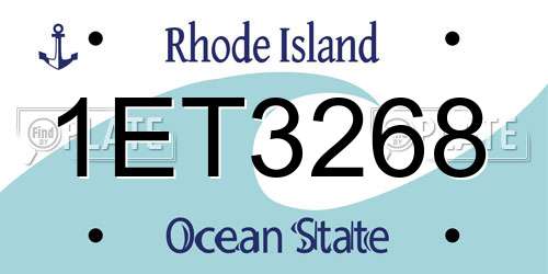 1ET3268 Rhode Island License Plate
