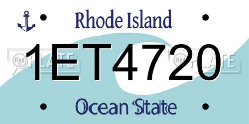 1ET4720 Rhode Island License Plate