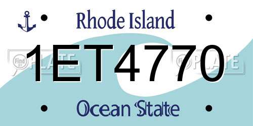 1ET4770 Rhode Island License Plate