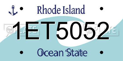 1ET5052 Rhode Island License Plate