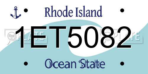 1ET5082 Rhode Island License Plate