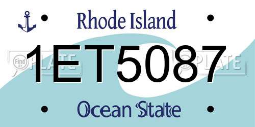 1ET5087 Rhode Island License Plate