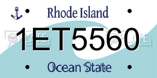 1ET5560 Rhode Island License Plate