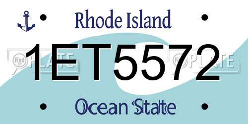 1ET5572 Rhode Island License Plate