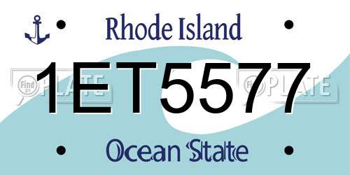 1ET5577 Rhode Island License Plate