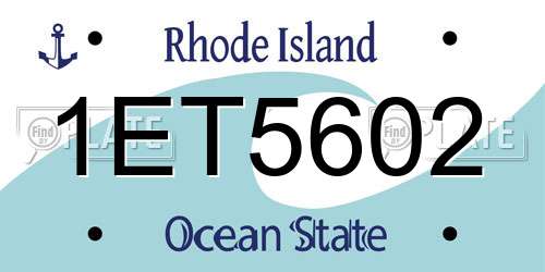 1ET5602 Rhode Island License Plate