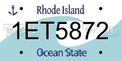 1ET5872 Rhode Island License Plate