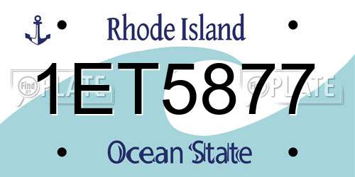 1ET5877 Rhode Island License Plate