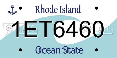 1ET6460 Rhode Island License Plate