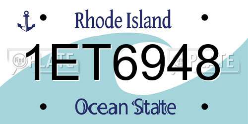 1ET6948 Rhode Island License Plate