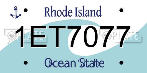 1ET7077 Rhode Island License Plate