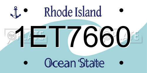 1ET7660 Rhode Island License Plate