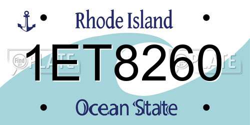 1ET8260 Rhode Island License Plate