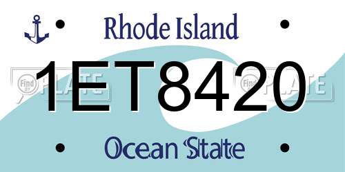 1ET8420 Rhode Island License Plate