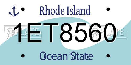 1ET8560 Rhode Island License Plate