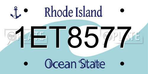 1ET8577 Rhode Island License Plate