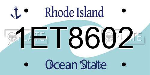 1ET8602 Rhode Island License Plate