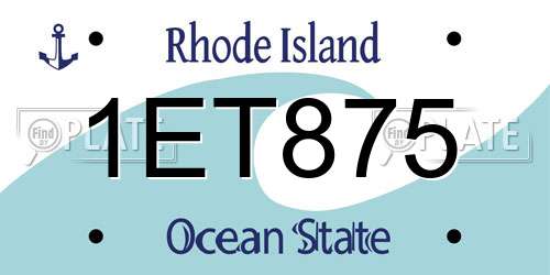 1ET875 Rhode Island License Plate