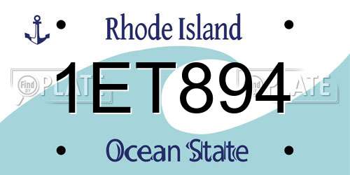 1ET894 Rhode Island License Plate