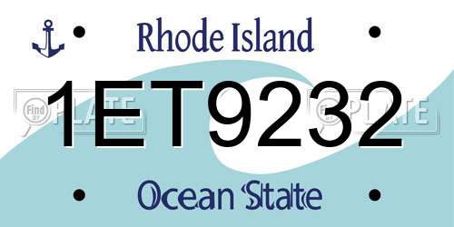 1ET9232 Rhode Island License Plate