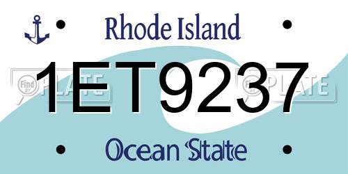 1ET9237 Rhode Island License Plate