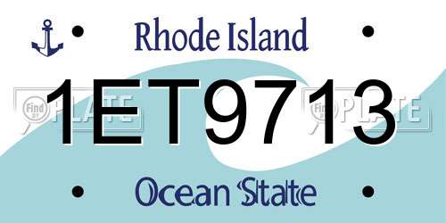 1ET9713 Rhode Island License Plate