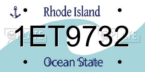1ET9732 Rhode Island License Plate