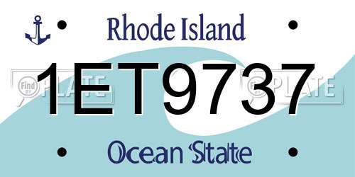 1ET9737 Rhode Island License Plate