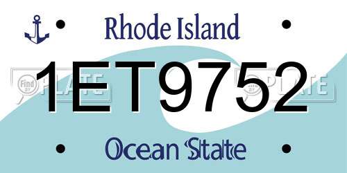 1ET9752 Rhode Island License Plate