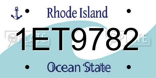 1ET9782 Rhode Island License Plate