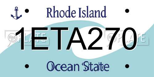 1ETA270 Rhode Island License Plate