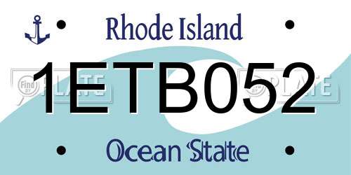 1ETB052 Rhode Island License Plate
