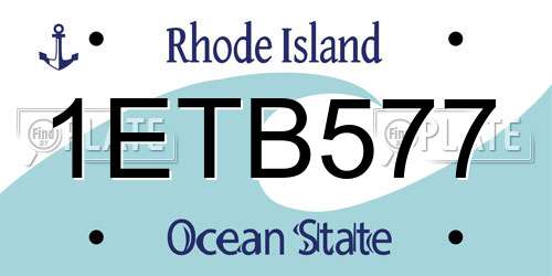 1ETB577 Rhode Island License Plate