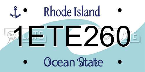 1ETE260 Rhode Island License Plate