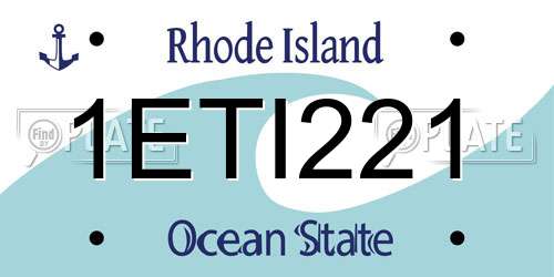 1ETI221 Rhode Island License Plate