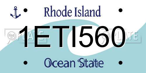 1ETI560 Rhode Island License Plate