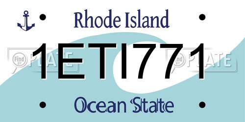 1ETI771 Rhode Island License Plate