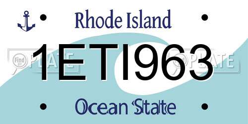1ETI963 Rhode Island License Plate