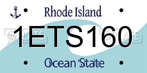 1ETS160 Rhode Island License Plate