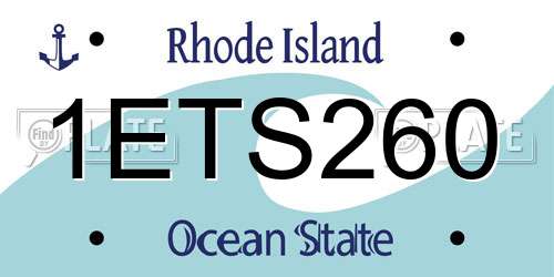 1ETS260 Rhode Island License Plate