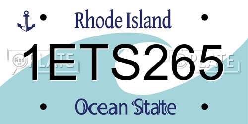 1ETS265 Rhode Island License Plate