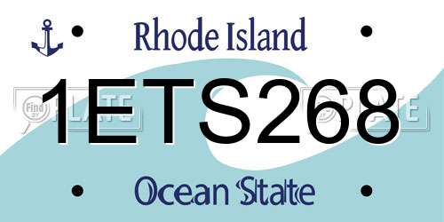 1ETS268 Rhode Island License Plate