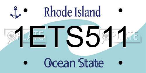1ETS511 Rhode Island License Plate