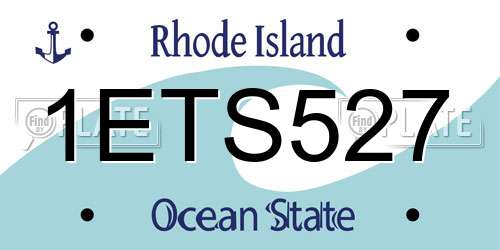 1ETS527 Rhode Island License Plate